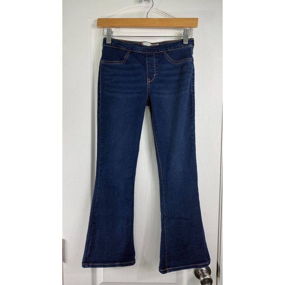 Levi's Girls Pull-On Flare Jeans Size 10 Dark Wash Stretch Denim